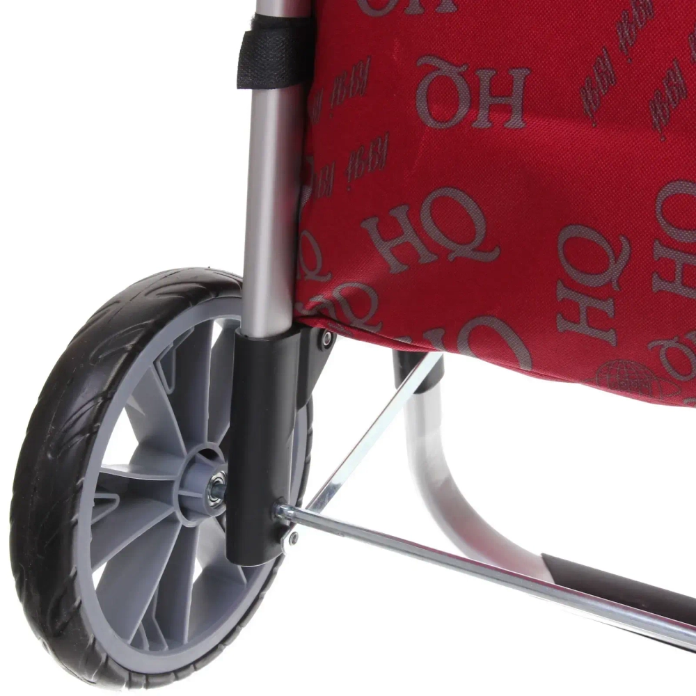 Тележка хозяйственная с сумкой (100*40*35см, колеса 21см,грузоподъемность до50 кг) HQ красная