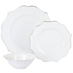 Столовый набор 12пр " " с золотой окантовкой (фарфор) (подарочная упаковка)