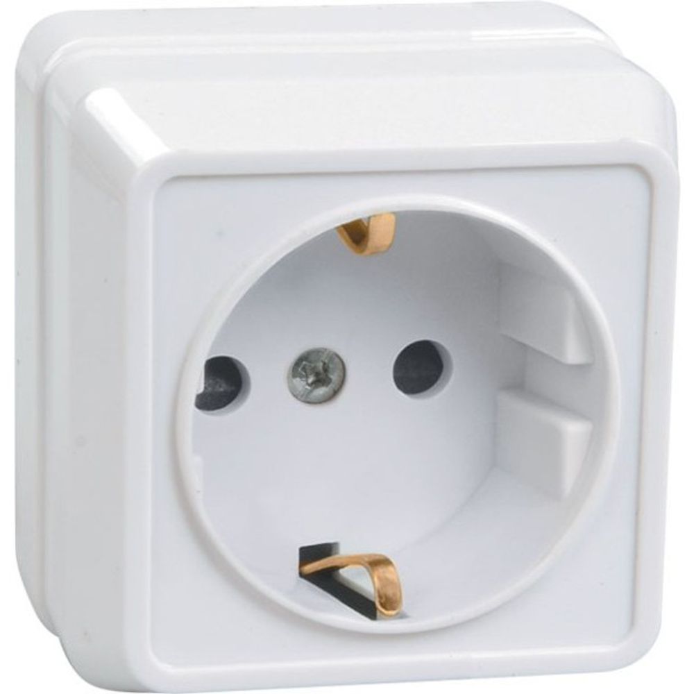 IEK Октава Белый Розетка 1-местная с зазем. контактами открытая установка 16А РС20-3-ОБ ERO11-K01-16-DC