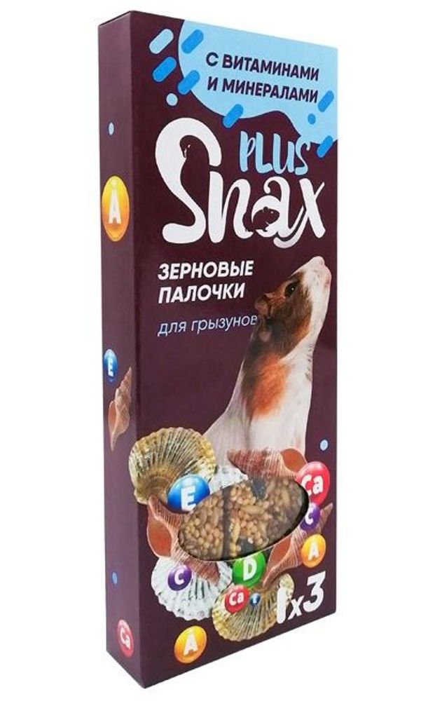 Зерновые палочки для грызунов "Snax Plus" с витаминами и минералами 3 шт (90г)