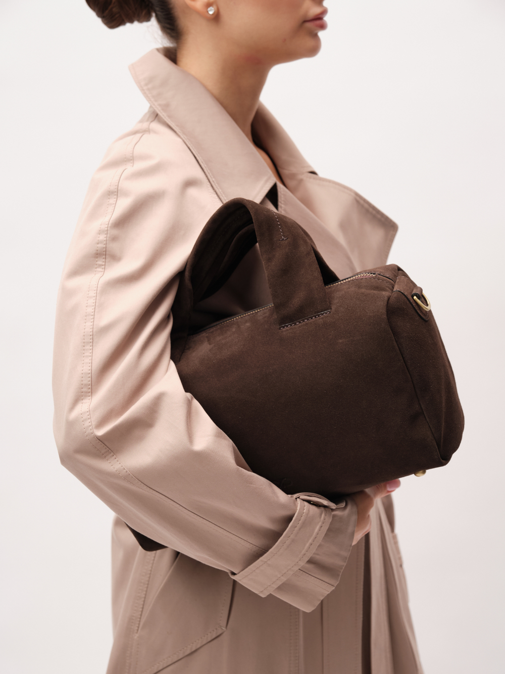 Замшевая сумка DBR 31378 черный каштан