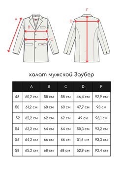 Халат медицинский  мужской Заубер, белый ОЛД