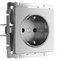 Розетка Werkel с заземлением и шторками серебряный матовый W1171165 4690389195587