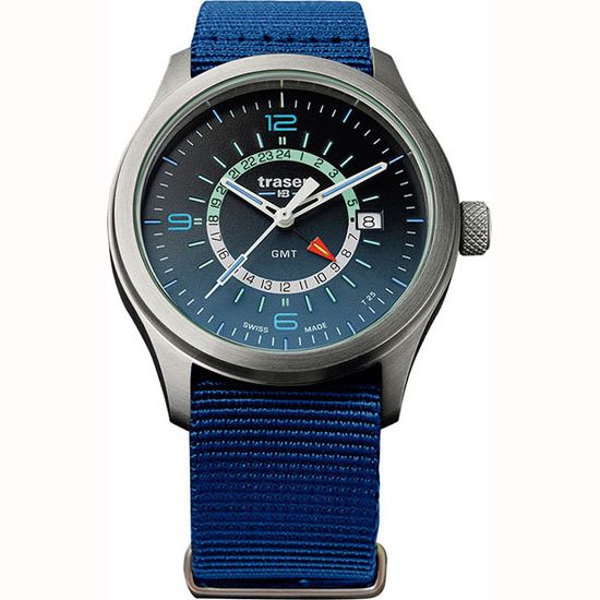 Швейцарские тактические часы Traser P59 AURORA GMT Blue 107037