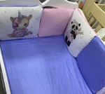 Комплект в кроватку 6-ти предметный (подушечки 17 предметов), "Маленькая милашка" сатин