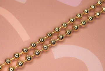 Цепь шарики 6 мм позолота