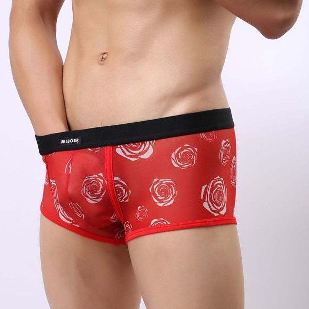 Мужские трусы боксеры красные Miboer Red Boxer