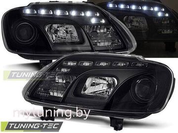 Передние фары daylight black для VW Caddy Touran