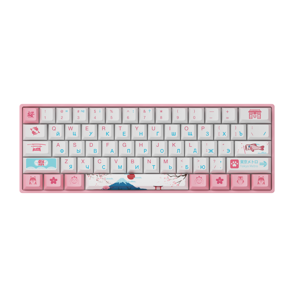 Игровая механическая клавиатура AKKO 3061 World Tour Tokyo R2 (Rus) CS Gateron Pink