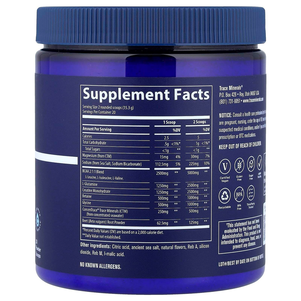 Trace, после тренировки, восстанавливающий порошок, со вкусом клубничного лимонада, 306 г (10,8 унции)