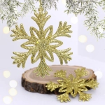 Подвеска «Снежное волшебство» 10 см (набор 2 шт), золото