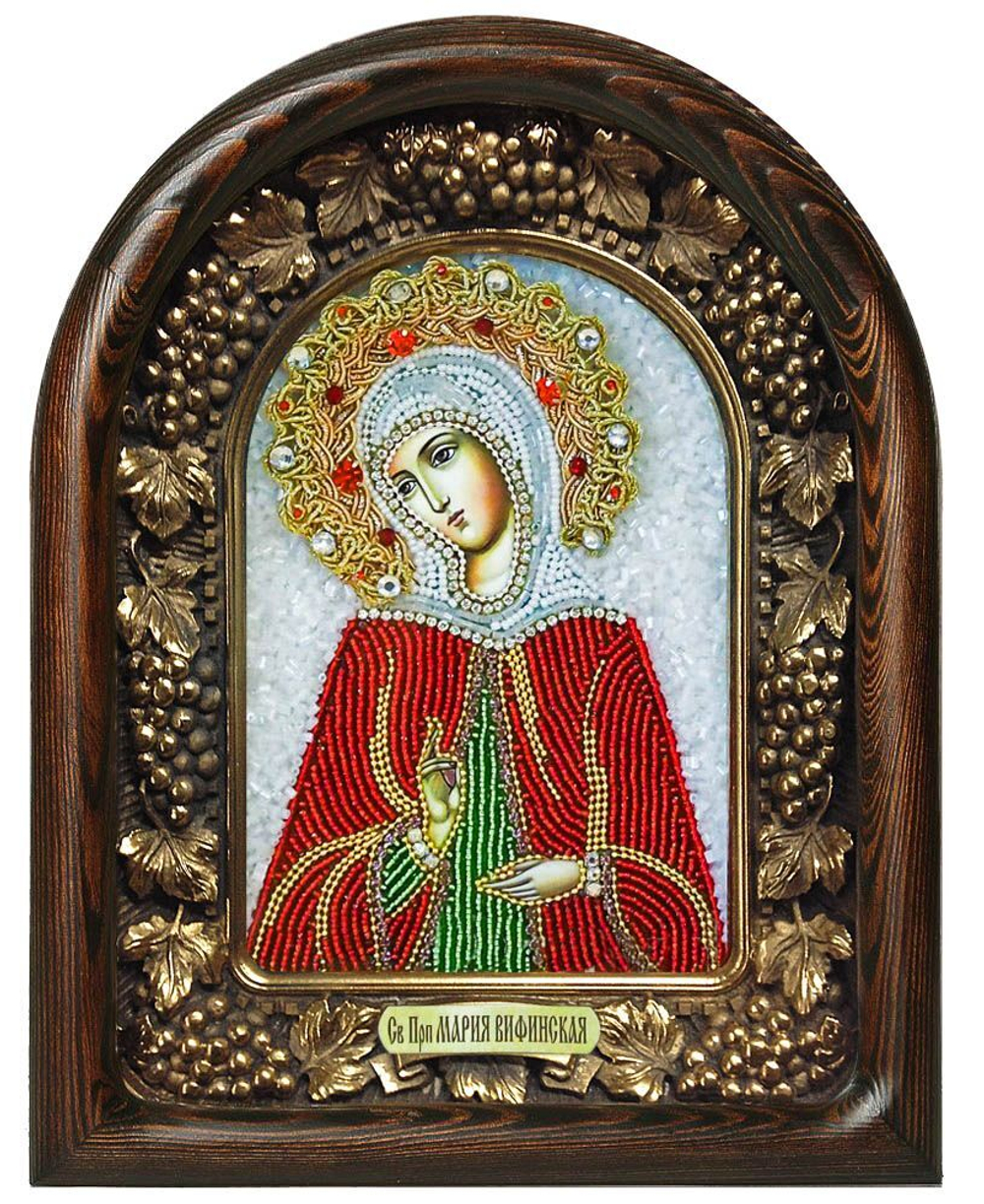 Икона Святая преподобная Мария Вифинская бисер
