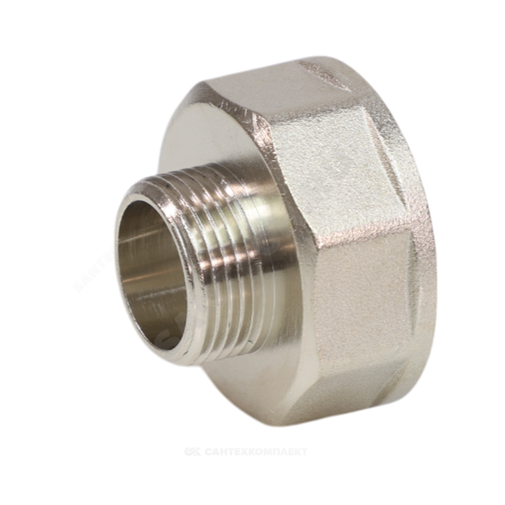Переход латунь никель Ду 15х8 (1/2"х1/4") ВР/НР VALFEX VF.592.N.012.014