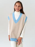 Жилетка для девочки в школу AT953 темно-бежевый