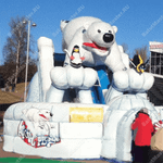 Большой надувной батут-горка "Мишка на севере"