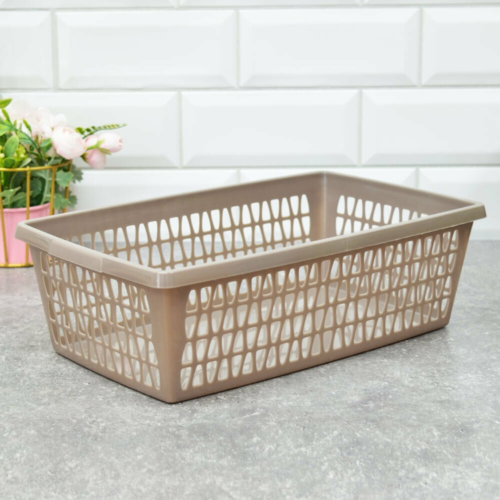 Корзина для хранения "Велетта" 34*21*10см, коричнево-серая