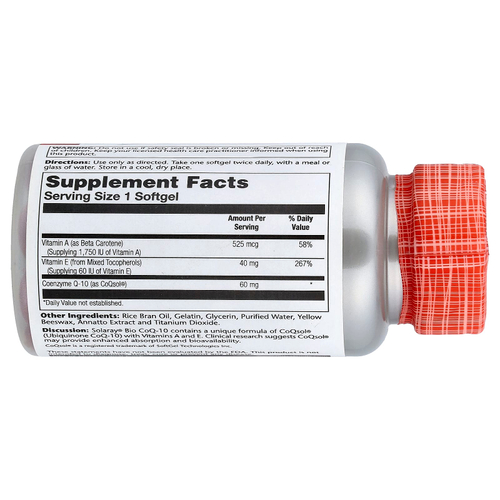 Solaray, Bio CoQ10, 60 мягких таблеток