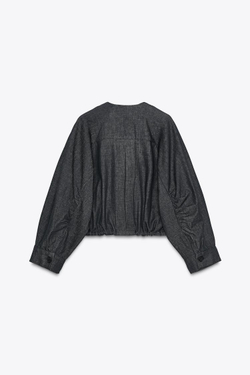 ZARA ДЖИНСОВЫЙ БОМБЕР ZW COLLECTION, СИНИЙ