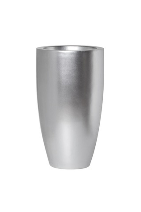 Кашпо для цветов напольное 33x58см Garda Decor гладкое серебряное