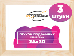 Глухой подрамник 24x30 см. сеч. 40х18 мм. (3 штуки)