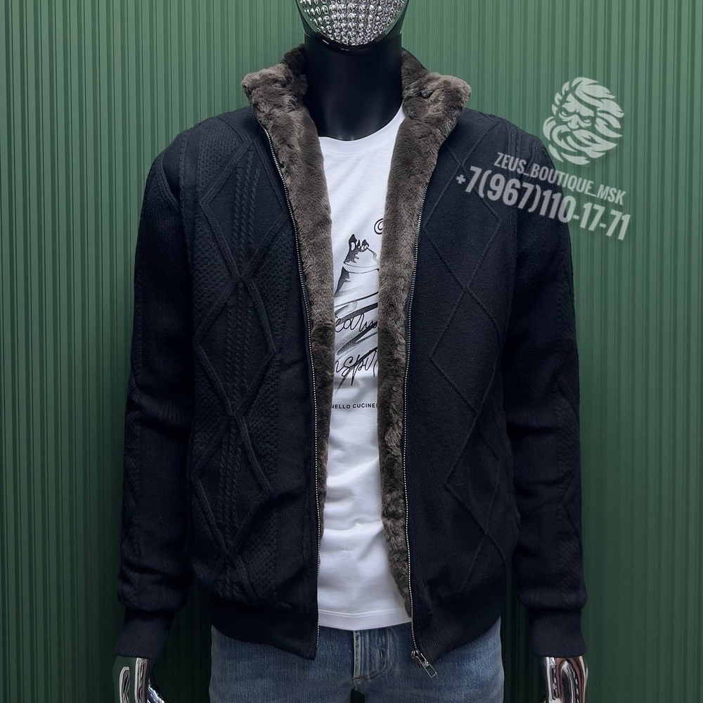 Кардиган с мехом Loro Piana