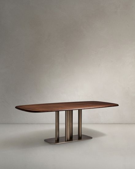 Стол Melvar из 100% орехового шпона с основанием из стали 180 x 100