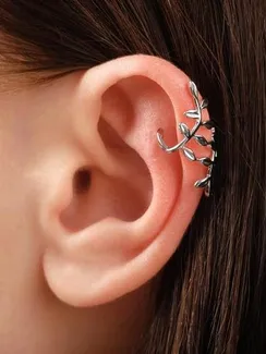 Серьга "Каффа" флора, цвет серебро