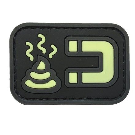 Шеврон Shit Magnet PVC. Чёрный (светящийся)