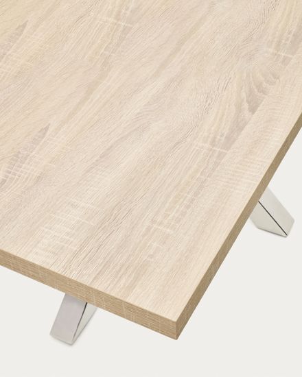 Стол обеденный Arya натуральный на хромированных ножках 200x100