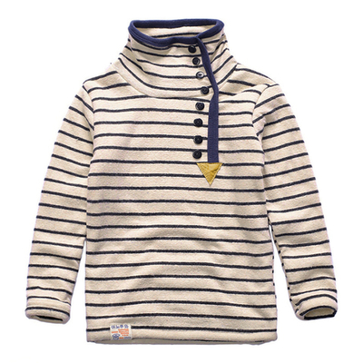 Джемпер детский с высоким воротом на пуговицах утепленный флисом