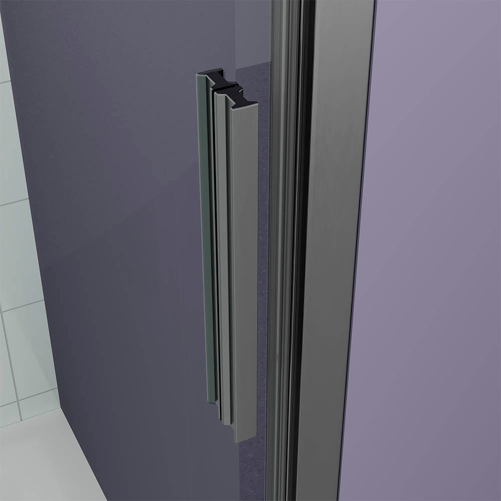 Душевая дверь Veconi Ottimo P30 GR, 900x1900, графит брашинг, стекло прозрачное