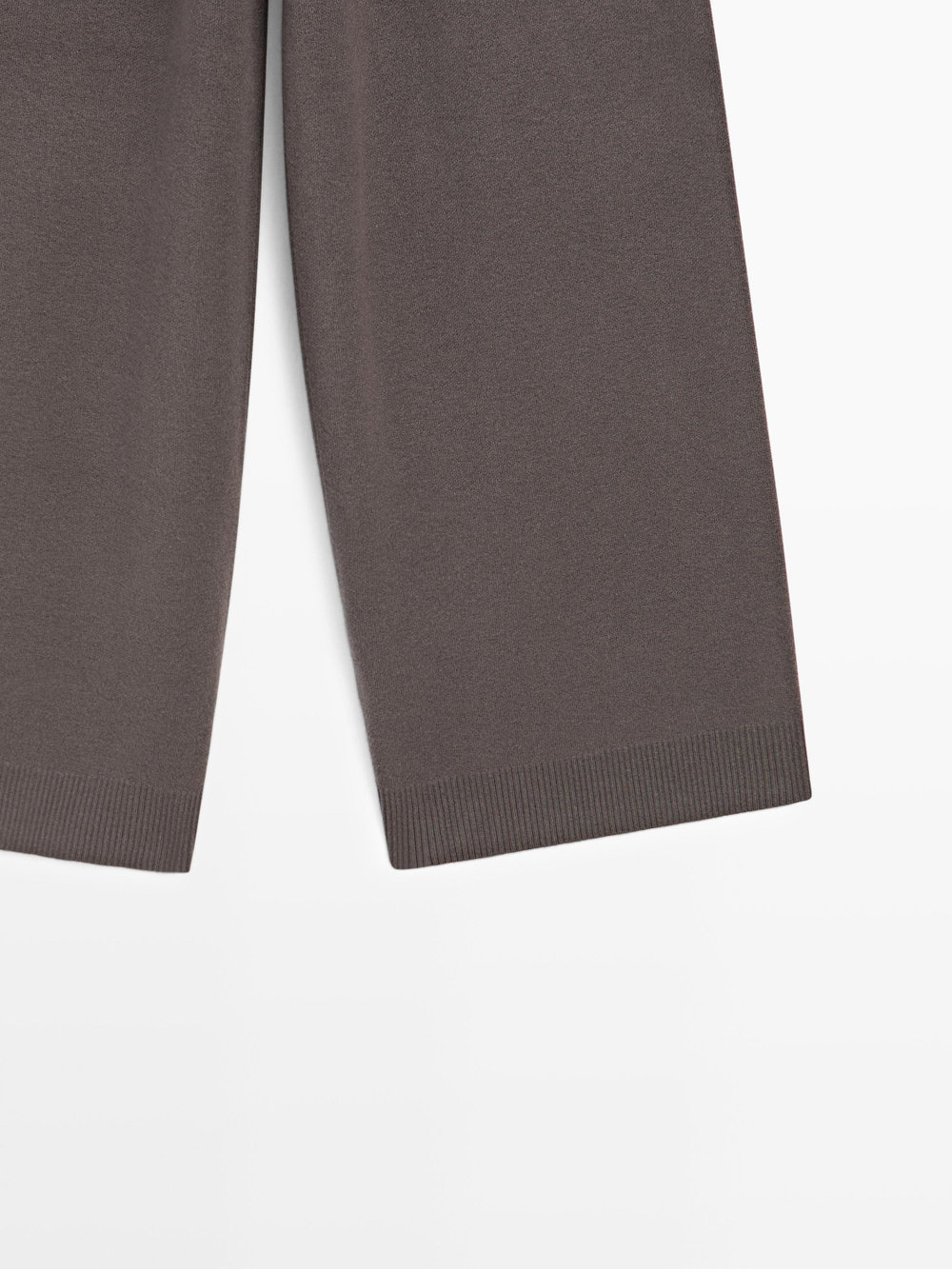 Massimo Dutti Вязаные брюки с ребристой отделкой, коричневый