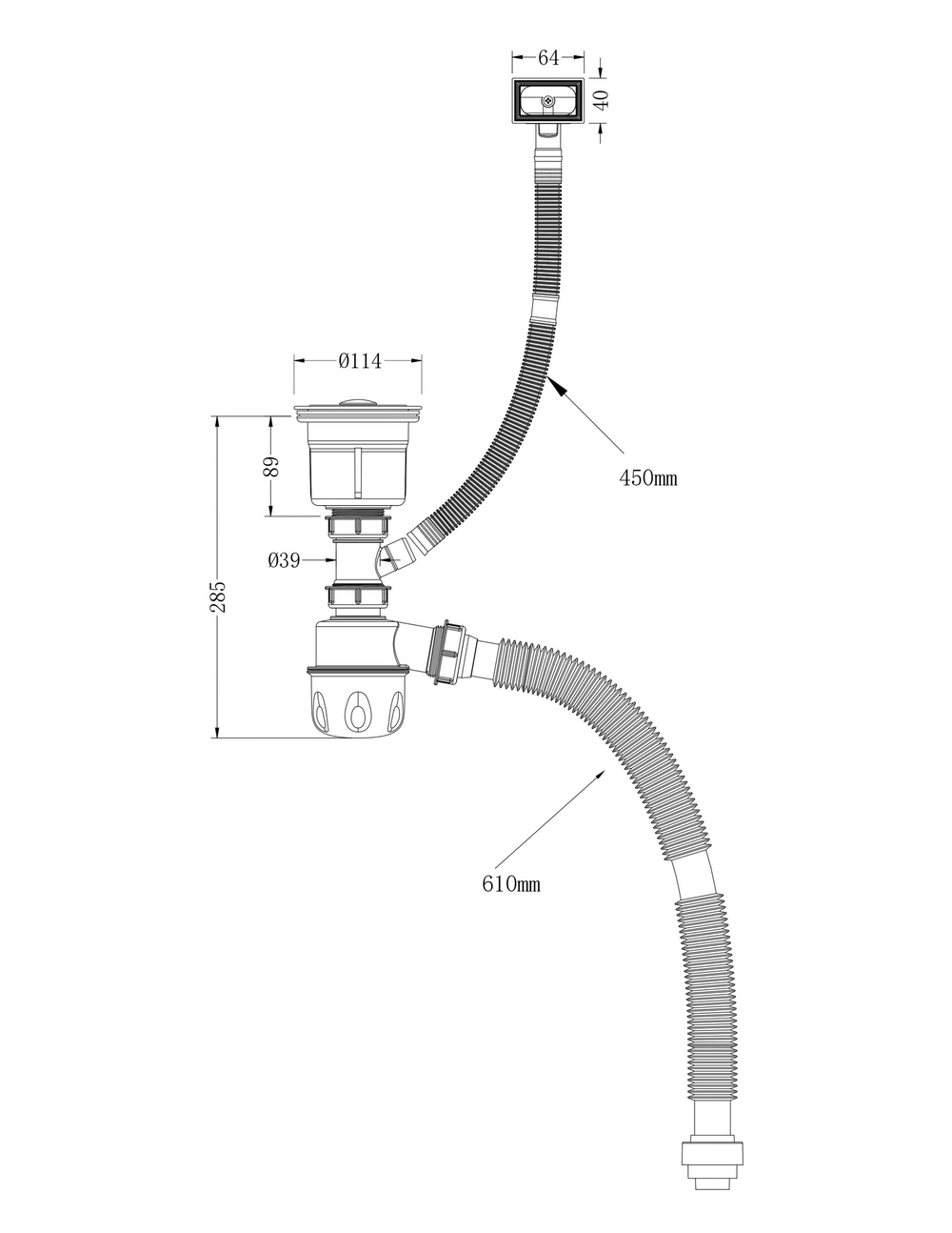 Кухонная мойка D&K нержавеющая сталь графит (DKS605006)