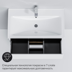 M85AFSX0802WG X-Joy, База под раковину, напольная, 80 см, 2 ящика, белый глянец
