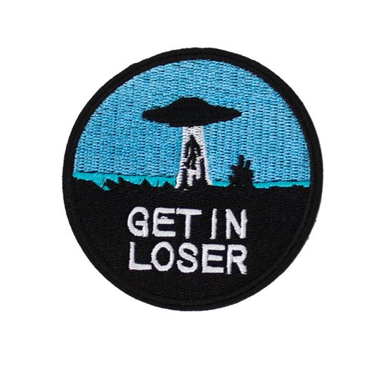 Нашивка термоаппликация на одежду и на рюкзак. Get in loser, НЛО, Космос