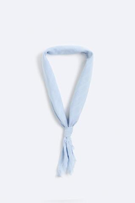 ZARA БАНДАНА В КЛЕТКУ, ГОЛУБОЙ