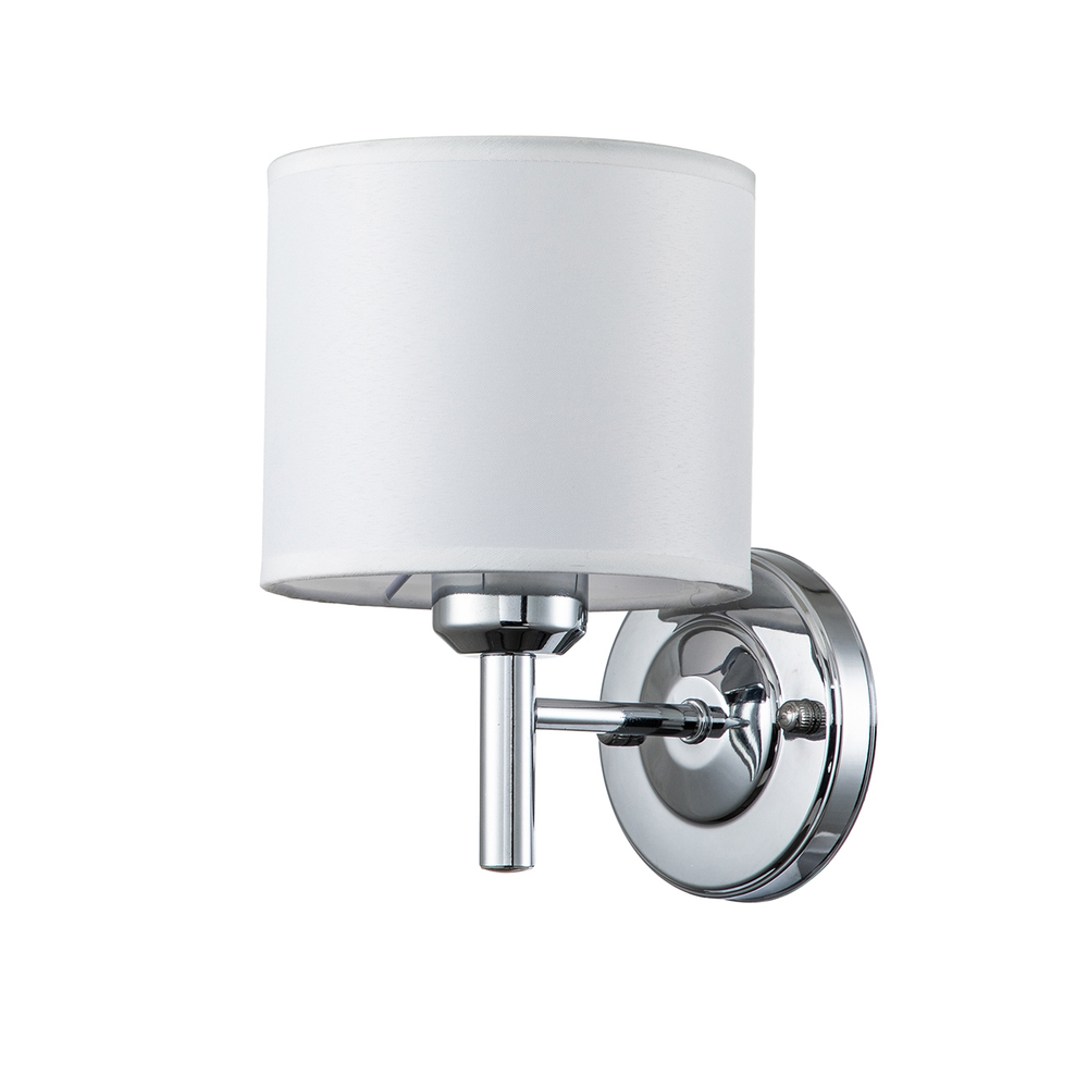 Настенный светильник 1x40Вт E27, металл/ткань, хром