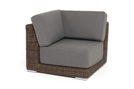 4SIS "Капри" модуль диванный угловой с подушками, цвет коричневый