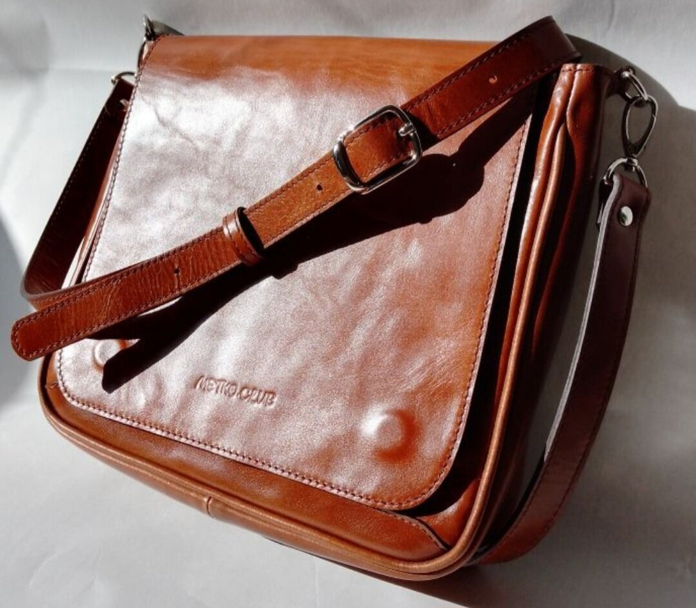 Сумка мужская через плечо из натуральной кожи