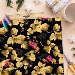 Ткань Барби золотые литья с виноградом