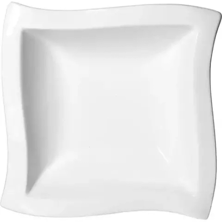 Салатник «Кунстверк» волнистый квадратный фарфор 0,92л ,H=62,L=210,B=170мм белый