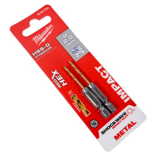 Сверло Milwaukee RedHEX HSS-G TiN по металлу 2.0 мм 2 шт