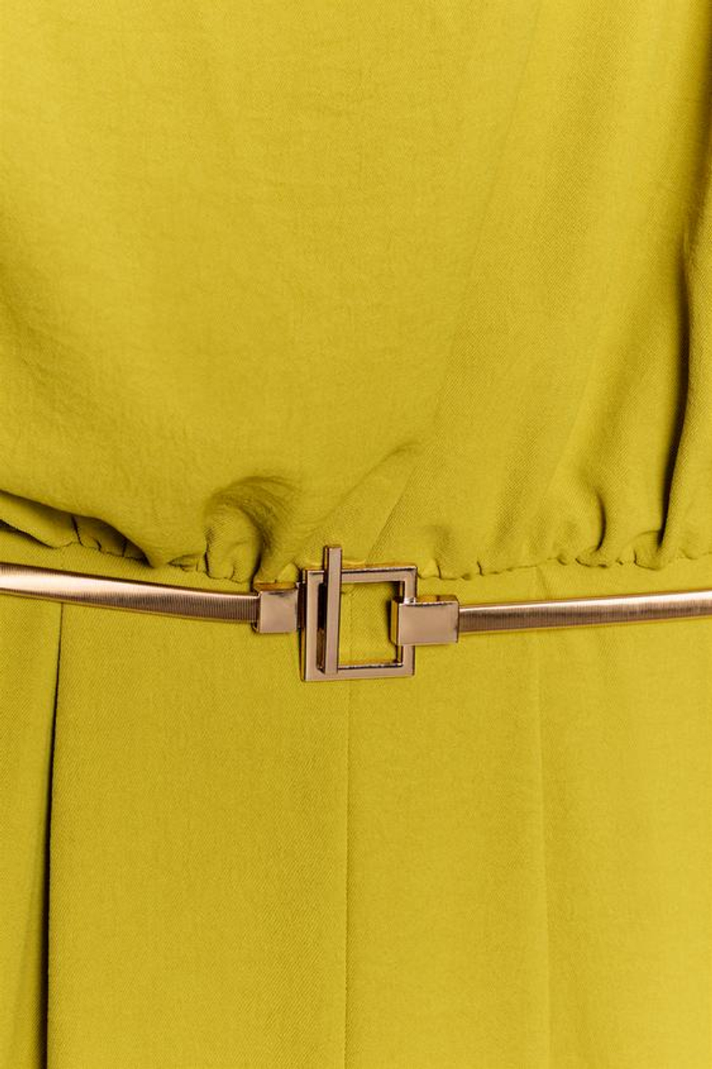 ZARA КОМБИНЕЗОН С АСИММЕТРИЧНЫМ РУКАВОМ И ПОЯСОМ, ОЛИВКОВЫЙ