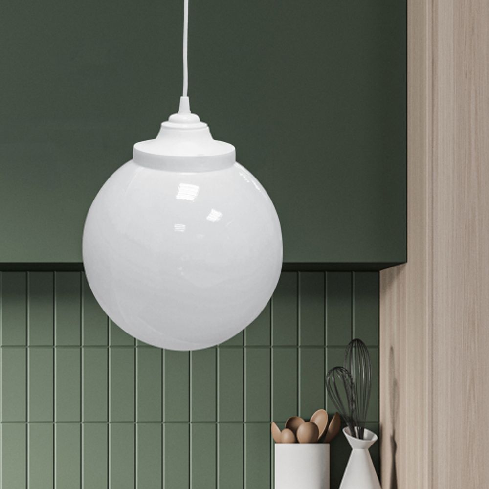 Cветильник потолочный ЭРА НСБ 01-60-251 шар опаловый подвесной на шнуре IP40 Е27 max 60 Вт d250mm | Подвесные светильники