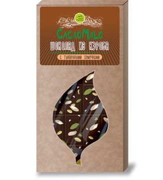 СКИДКА 50% Шоколад из Кэроба необжаренного с тыквенными семечками, 85г.