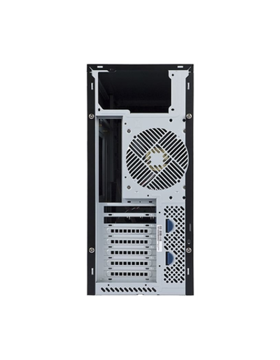 Midi Tower InWin PE689 Black USB3.0*2+A(HD)+fron fan 120mm*1+rear fan 120mm*1+ 2*2SATA+1*1SATA+Intrusion Switch/ holes for SL20” ATX RACKMOUNT*(без блока питания)