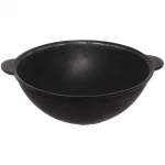 Казан чугунный 8 литров с крышкой с круглым дном