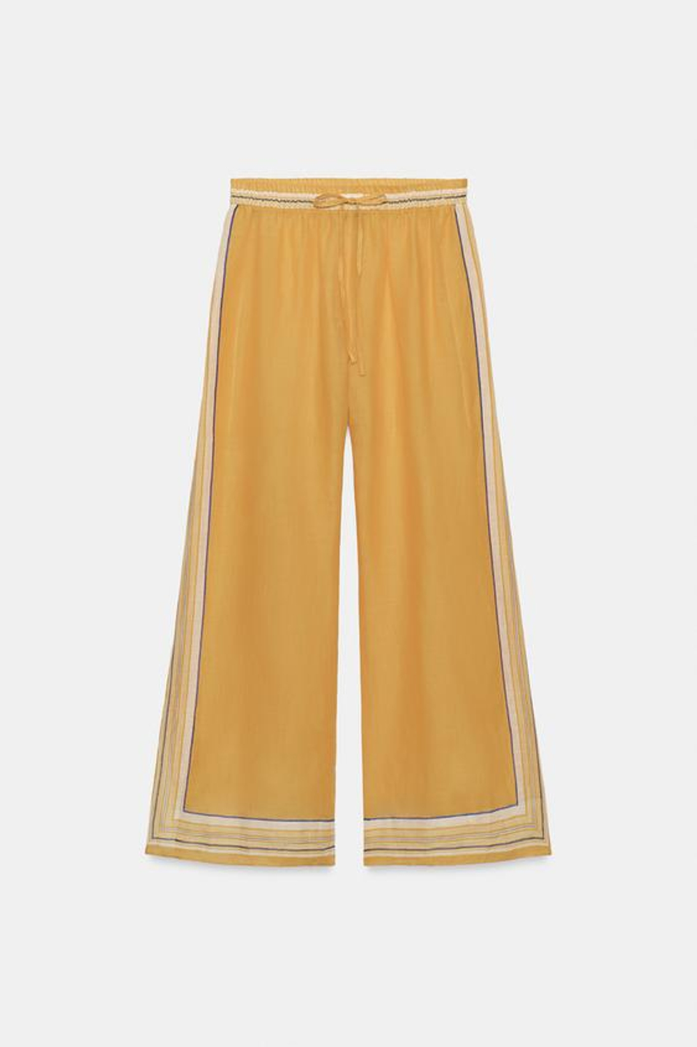 ZARA БРЮКИ ИЗ 100% РАМИ — ZW COLLECTION, С ПРИНТОМ