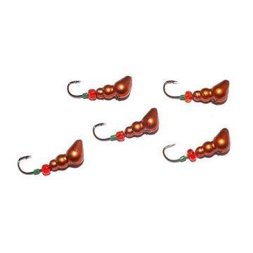 Мормышка свинцовая МУРАВЕЙ медная с трубкой и бисером 4.0/3