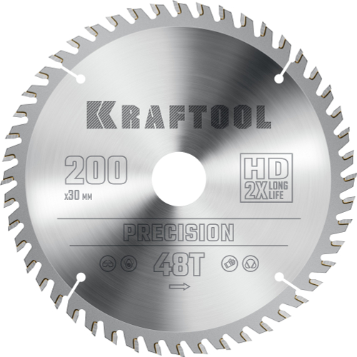 KRAFTOOL Precision, 200 х 30 мм, 48Т, пильный диск по дереву (36952-200-30)
